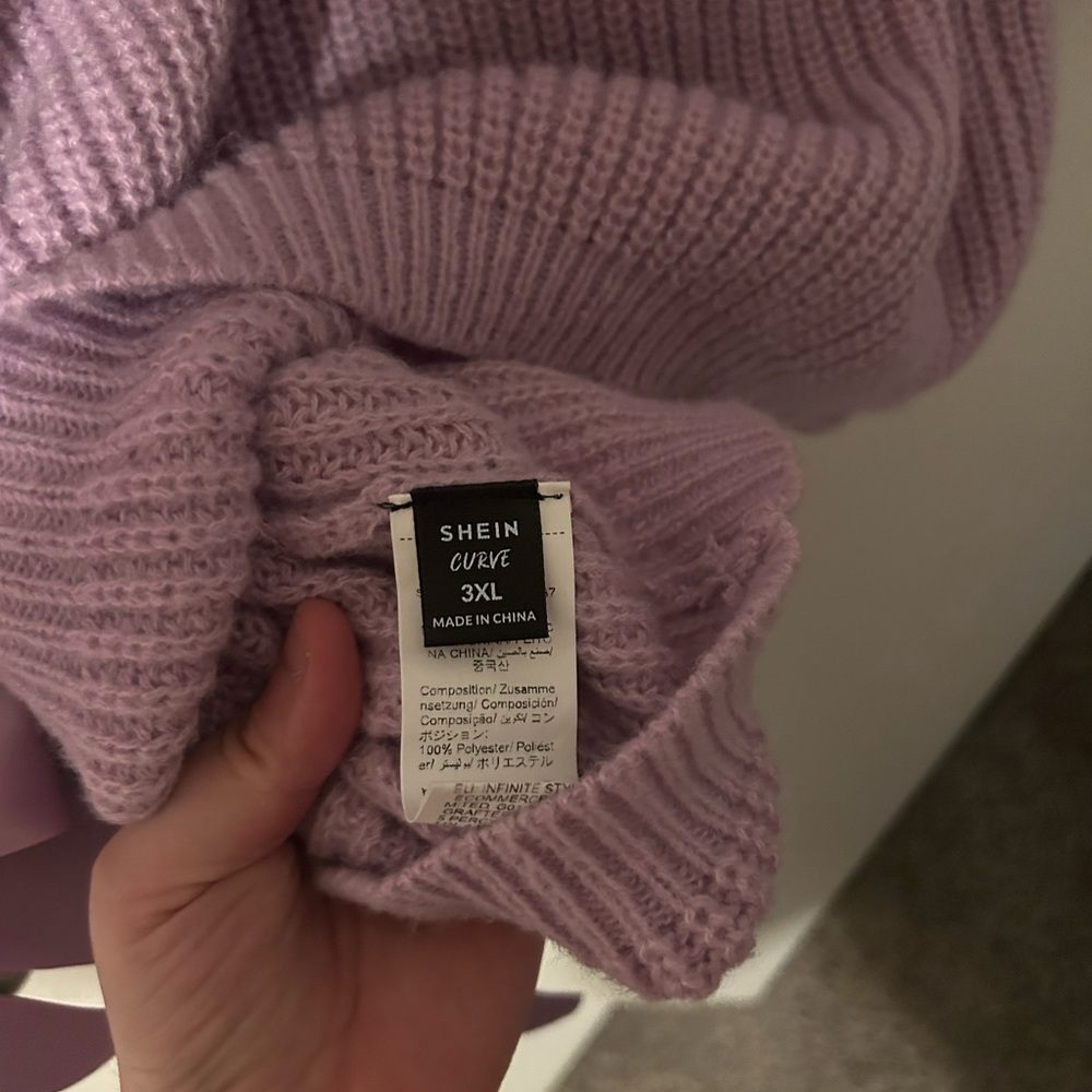 SHEIN Lilac Sweater with Satin Bow Accents - Picture 5 of 7